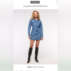 Abercrombie & Fitch Blue Long Sleeve Denim Dress